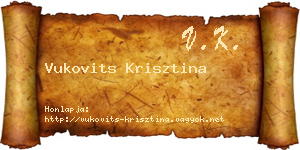 Vukovits Krisztina névjegykártya